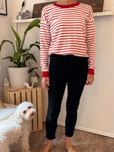 Load image into Gallery viewer, Red Striped Heart Sweater
